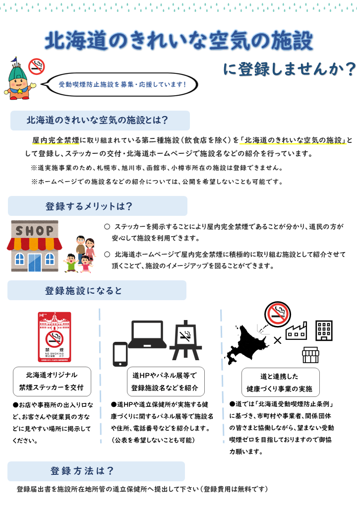 「北海道きれいな空気の施設」普及啓発用リーフレット (PNG 243KB)