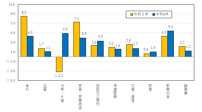 図3-10大費目別前年比