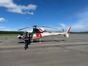 上空調査に使用したヘリコプター