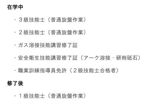 受験可能な資格画像